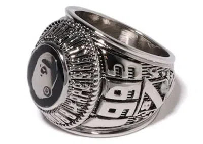 Pre-owned Bape College Ring In Silver