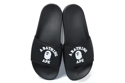 Pre-owned Bape College Slide Sandals In Black