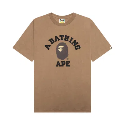 Pre-owned Bape College Tee 'beige' | Tan | Men's Size L