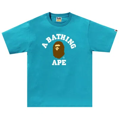 Pre-owned Bape College Tee 'blue' | Men's Size M
