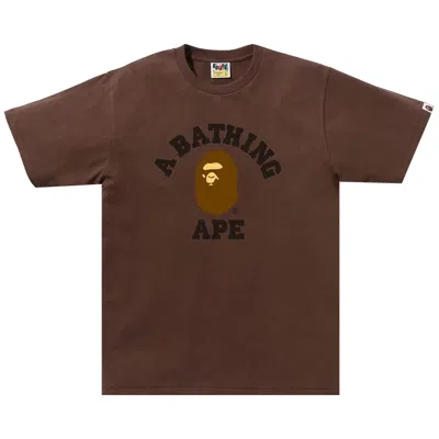 Pre-owned Bape College Tee 'brown' | Men's Size Xl