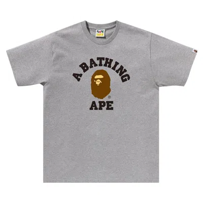 Pre-owned Bape College Tee 'grey' | Men's Size M In Gray