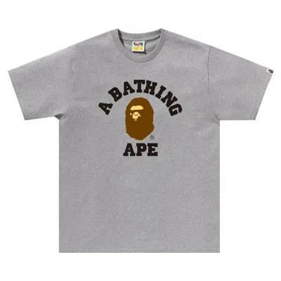 Pre-owned Bape College Tee 'grey' | Men's Size S In Gray