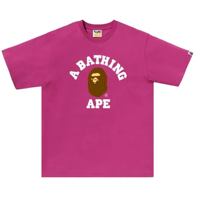 Pre-owned Bape College Tee 'pink' | Men's Size L