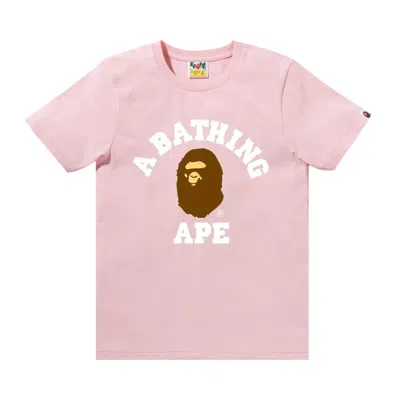 Pre-owned Bape College Tee 'pink' | Women's Size Xs