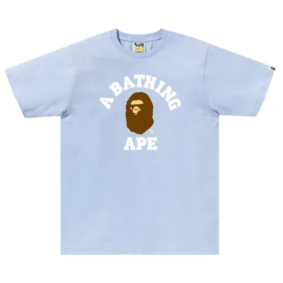Pre-owned Bape College Tee 'sax' | Blue | Men's Size Xl