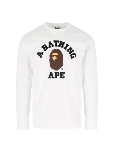 Bape College T-shirt For Men - Stylish Casual Wear In White