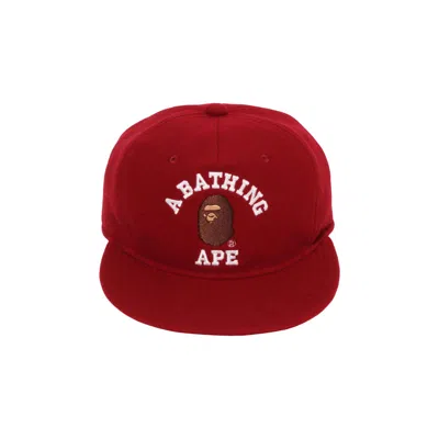 Pre-owned Bape College Wool Cap 'red'