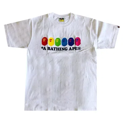 Pre-owned Bape Color Ape Heads Tee 'white' | Men's Size Xl