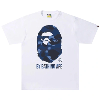 Pre-owned Bape Color Camo A By Bathing Ape Tee 'white/navy'