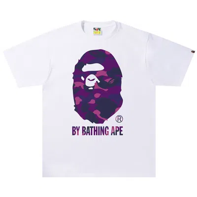 Pre-owned Bape Color Camo A By Bathing Ape Tee 'white/purple'