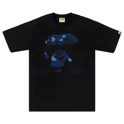 Pre-owned Bape Color Camo Ape Face Tee 'black/navy' | Men's Size Xxl
