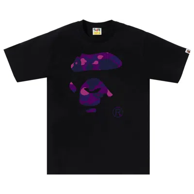 Pre-owned Bape Color Camo Ape Face Tee 'black/purple' | Men's Size Xl