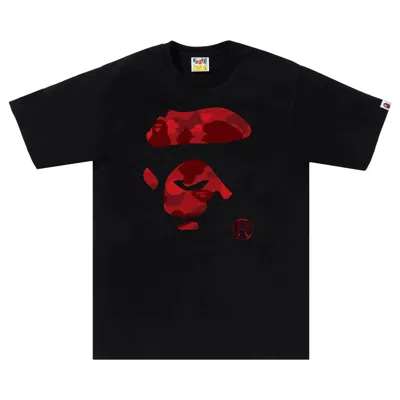 Pre-owned Bape Color Camo Ape Face Tee 'black/red' | Men's Size L