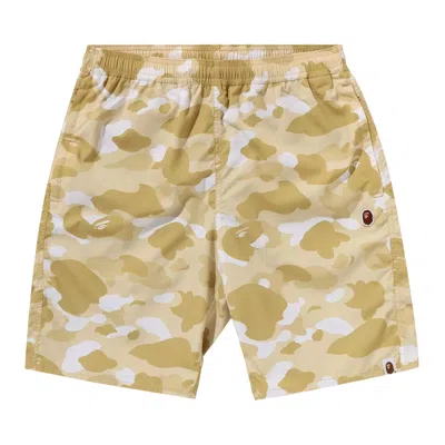 Pre-owned Bape Color Camo Ape Head One Point Beach Shorts 'yellow'