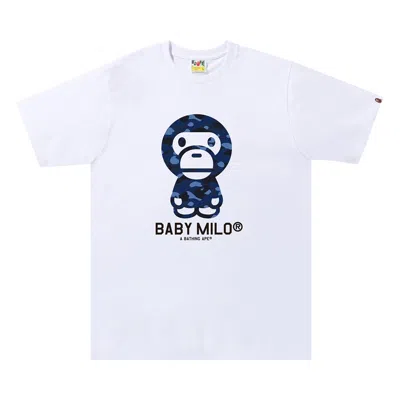 Pre-owned Bape Color Camo Baby Milo Tee 'white/navy'