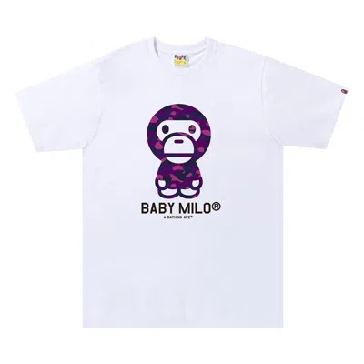 Pre-owned Bape Color Camo Baby Milo Tee 'white/purple'