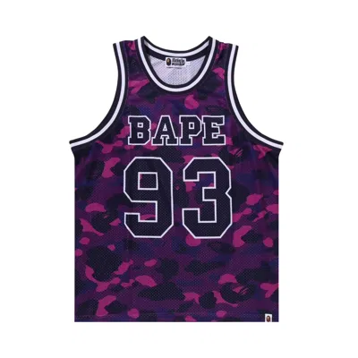 Pre-owned Bape Color Camo Basketball Tank Top 'purple'