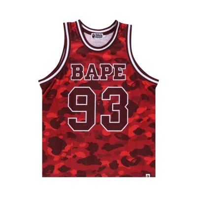 Pre-owned Bape Color Camo Basketball Tank Top 'red'