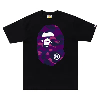 Pre-owned Bape Color Camo Big Ape Head Tee 'black/purple'