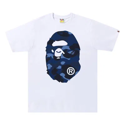 Pre-owned Bape Color Camo Big Ape Head Tee 'white/navy'