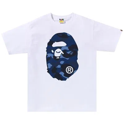 Pre-owned Bape Color Camo Big Ape Head Tee 'white/navy' | Men's Size Xl