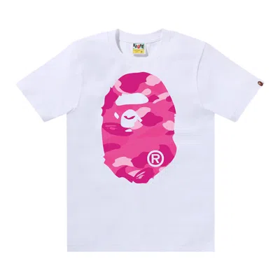 Pre-owned Bape Color Camo Big Ape Head Tee 'white/pink' | Women's Size M