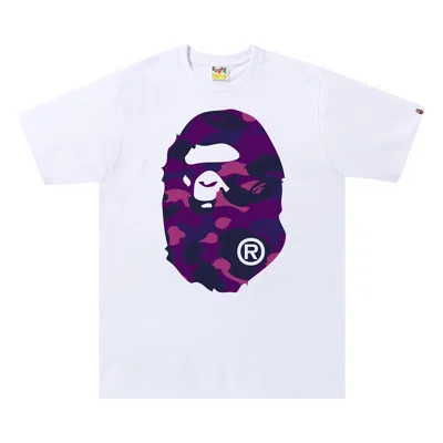 Pre-owned Bape Color Camo Big Ape Head Tee 'white/purple'