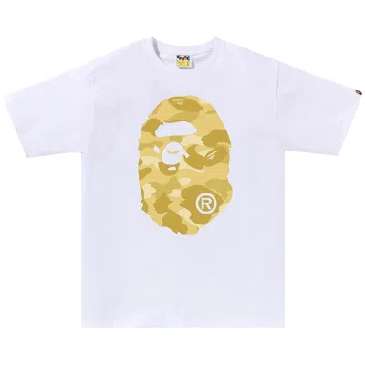 Pre-owned Bape Color Camo Big Ape Head Tee 'white/yellow' | Men's Size Xl