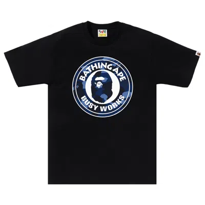 Pre-owned Bape Color Camo Busy Works Tee 'black/navy' | Men's Size S