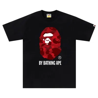 Pre-owned Bape Color Camo By Bathing Ape Tee 'black Red' | Men's Size Xl