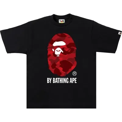 Pre-owned Bape Color Camo By Bathing Ape Tee 'black/red'