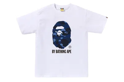 Pre-owned Bape Color Camo By Bathing Ape Tee (fw24) White/navy