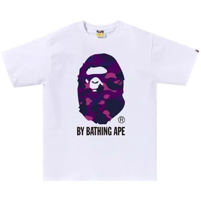Pre-owned Bape Color Camo By Bathing Ape Tee 'white Purple' | Men's Size M