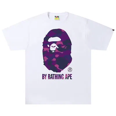 Pre-owned Bape Color Camo By Bathing Ape Tee 'white/purple'