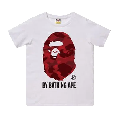 Pre-owned Bape Color Camo By Bathing Ape Tee 'white/red'