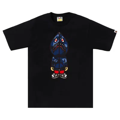 Pre-owned Bape Color Camo Classic Milo Shark Tee 'black/navy' | Men's Size S