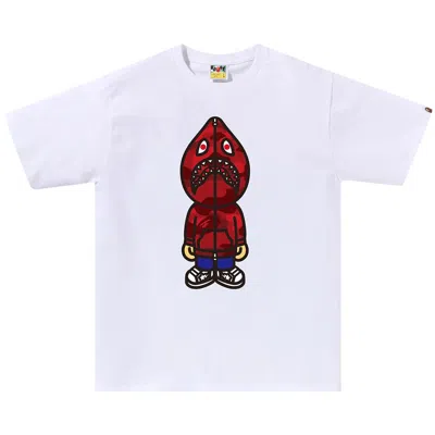 Pre-owned Bape Color Camo Classic Milo Shark Tee 'white/red'