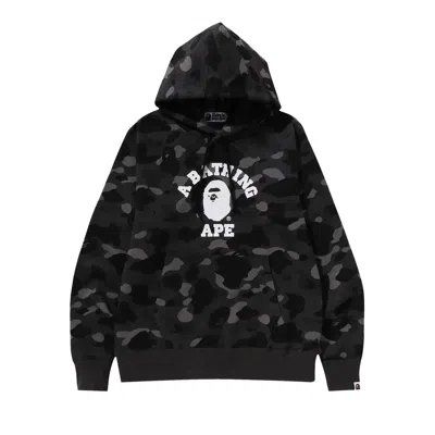 Pre-owned Bape Color Camo College Pullover Hoodie 'black'