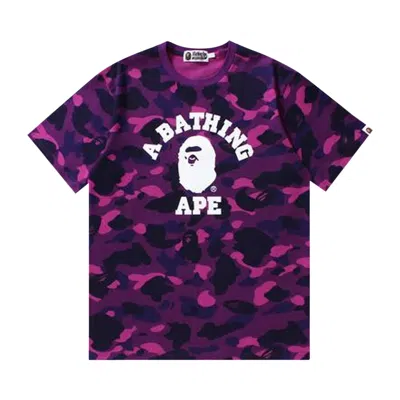 Pre-owned Bape Color Camo College T-shirt 'purple'