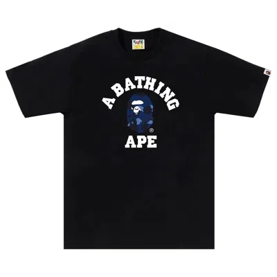 Pre-owned Bape Color Camo College Tee 'black Navy' | Men's Size S