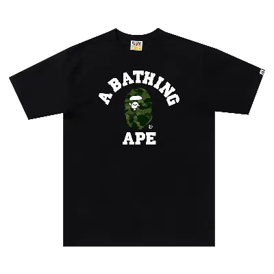 Pre-owned Bape Color Camo College Tee 'black/green'