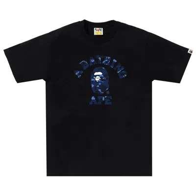 Pre-owned Bape Color Camo College Tee 'black/navy'