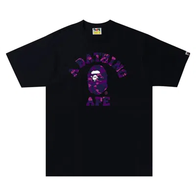Pre-owned Bape Color Camo College Tee 'black/purple'