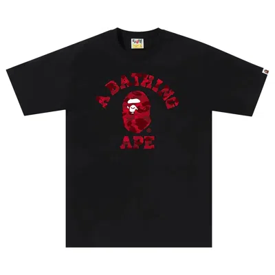Pre-owned Bape Color Camo College Tee 'black/red'