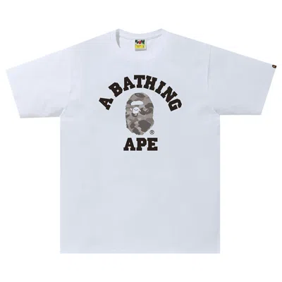 Pre-owned Bape Color Camo College Tee 'white/gray' | Men's Size Xxl