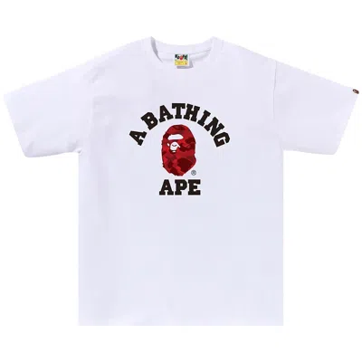 Pre-owned Bape Color Camo College Tee 'white/red' | Men's Size Xxl