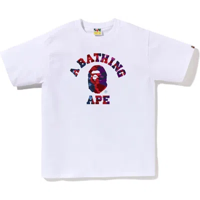 Bape Color Camo Crazy College Tee Mens In White