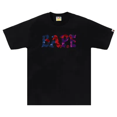 Pre-owned Bape Color Camo Crazy Logo Tee 'black'