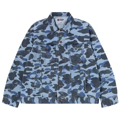 Pre-owned Bape Color Camo Denim Jacket 'indigo' In Blue